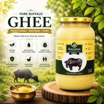Amrutras Pure Buffalo Ghee (1 Litre) – Natural, Rich Texture, No Preservatives
